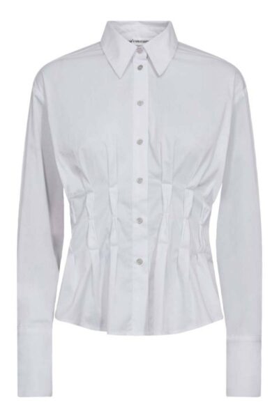 Poppy pleat waist shirt white Co’Couture