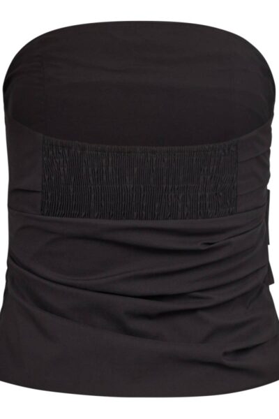 Cottton crisp strapless top black Co’Couture