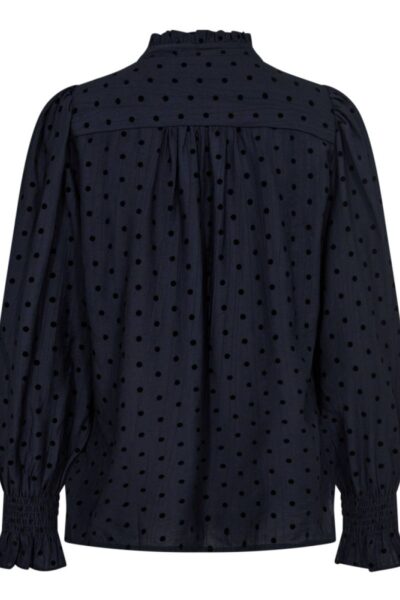 Dolly dot v-shirt navy Co’Couture
