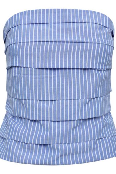 Tea stripe tube top blue Co’Couture