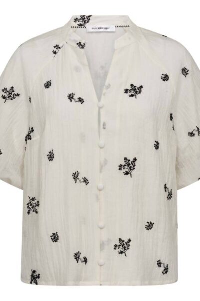 Colleen ss v-shirt of white Co’Couture