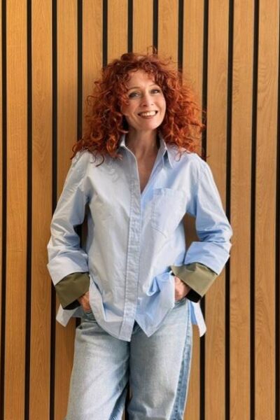 Donna fold cuff shirt pale blue Co’Couture