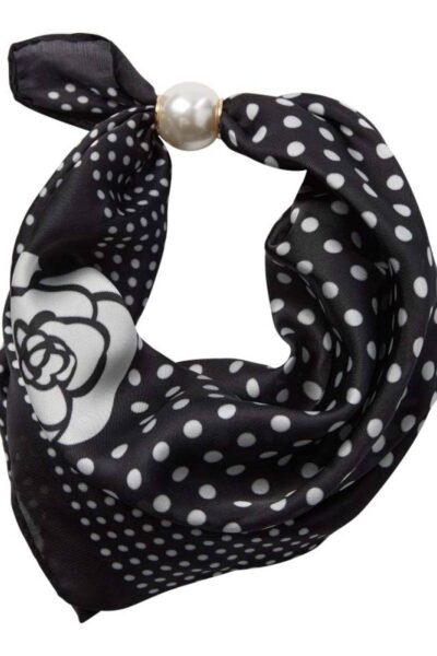 Pearl scarf black dot Co’Couture