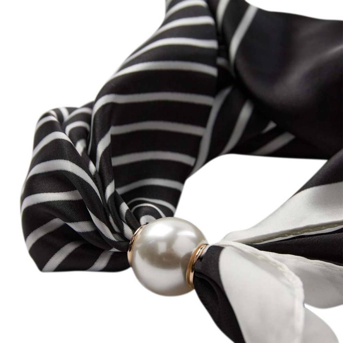 Pearl scarf black stripe Co'Couture - Afbeelding 2