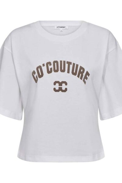 Zenga tee 0-neck white/walnut Co’Couture