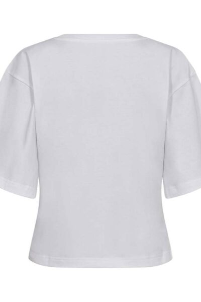 Zenga tee 0-neck white/walnut Co’Couture