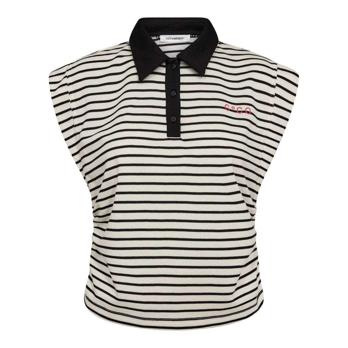 Norma stripe polo top black Co'Couture - Afbeelding 4