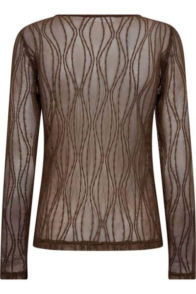 Marcy mesh o-blouse mocca Co’Couture