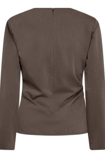 Tenga pleat blouse walnut Co’Couture