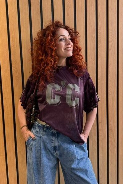 Trey lace tee walnut Co’Couture