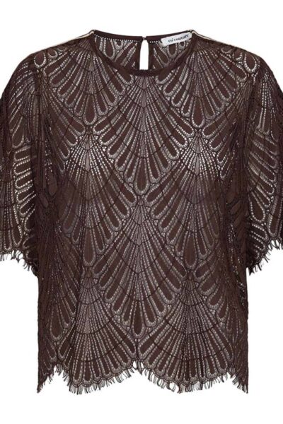 Leti lace blouse dark brown Co’Couture