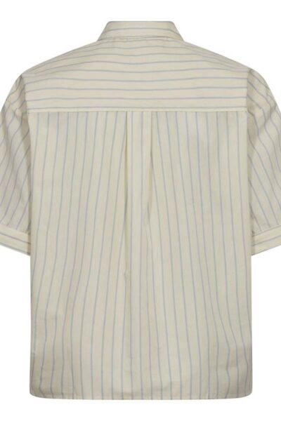 Simo stripe ss tie shirt pale yellow Co’Couture