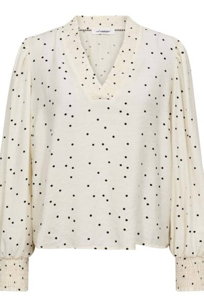 Diem dot v-blouse off white/black Co’Couture