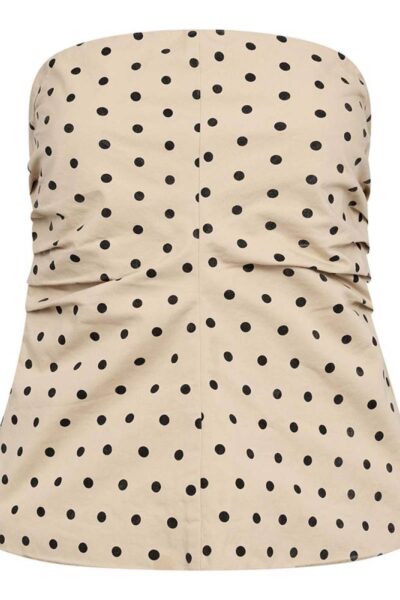 Diddi dot corsage top bone Co’Couture