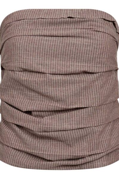Jiho stripe tube top brown Co’Couture