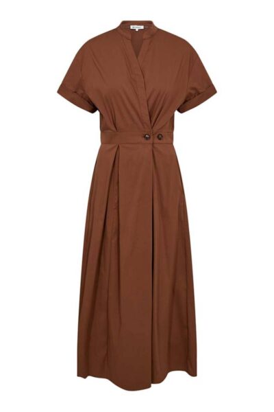 Elara wrap ss dress suntan Co’Couture