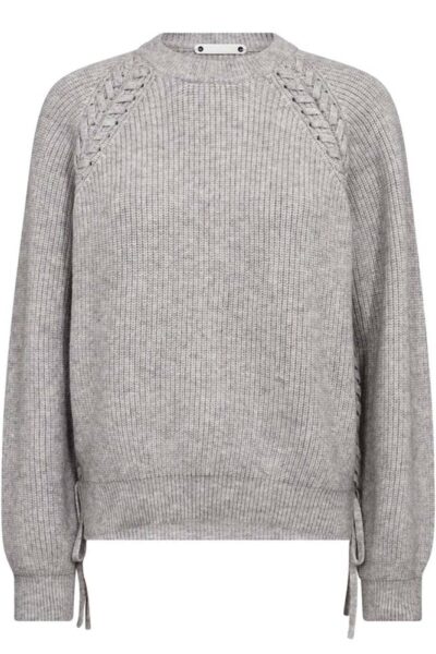 Row braid string knit grey melange Co’Couture