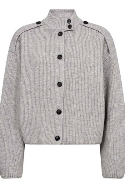 Row utility cardigan grey melange Co’Couture