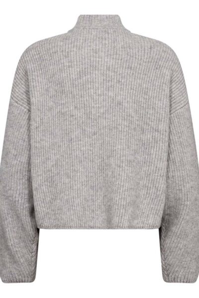 Row utility cardigan grey melange Co’Couture