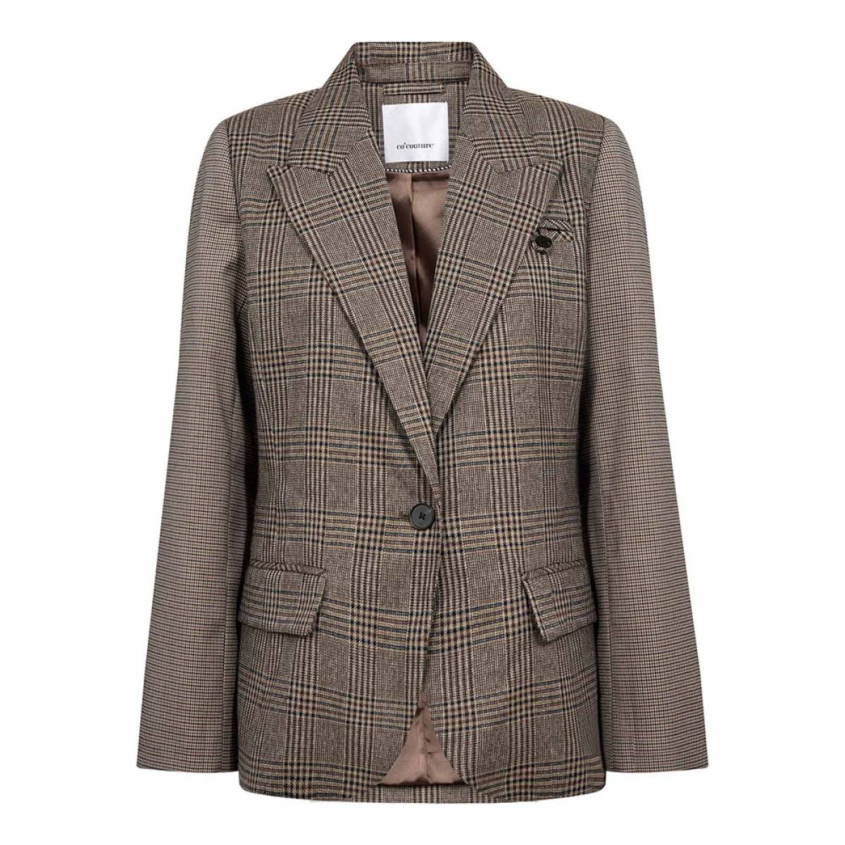 Veya check fitted blazer brown Co'Couture - Afbeelding 5