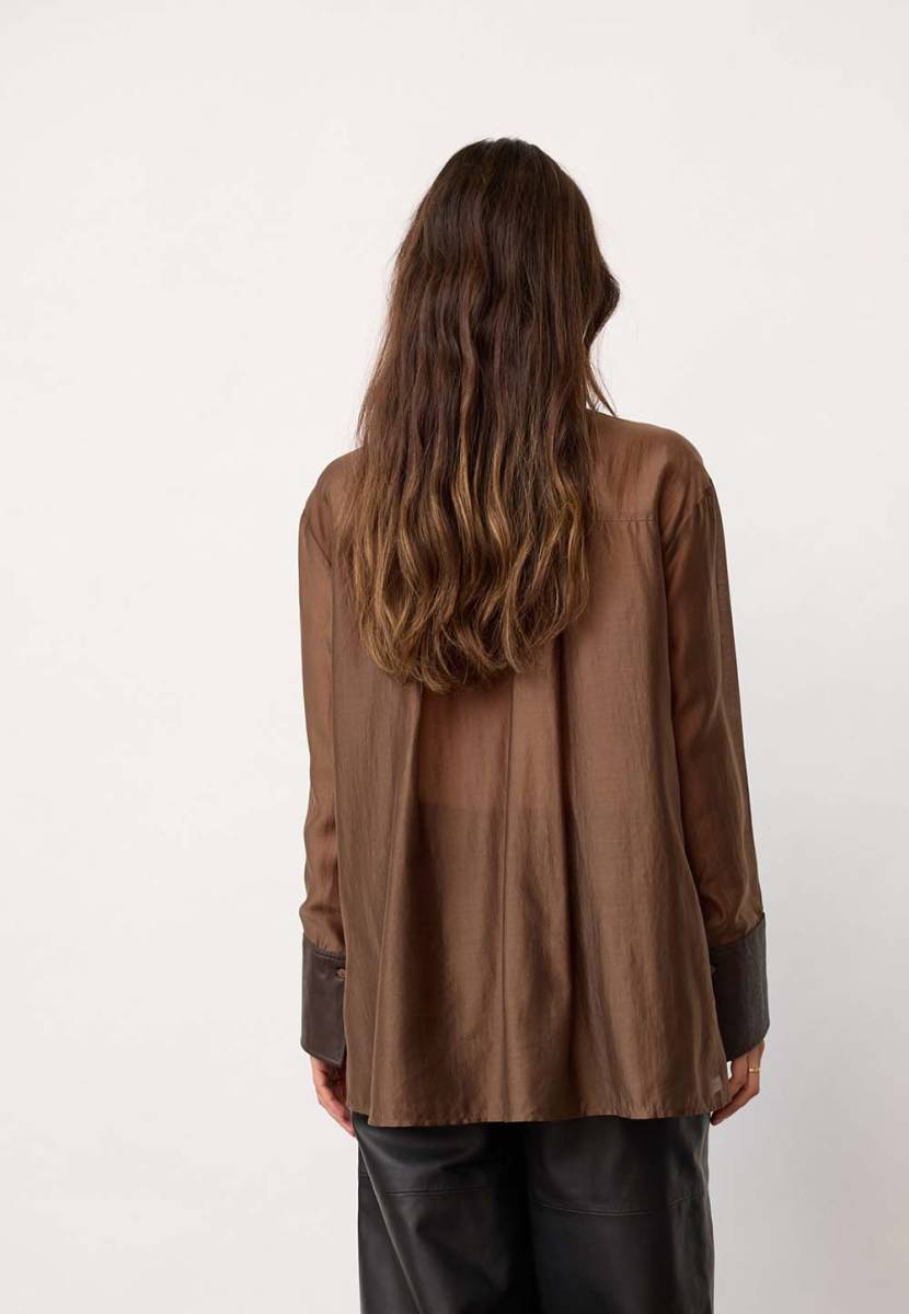 Kawa shirt dark brown Co'Couture - Afbeelding 4