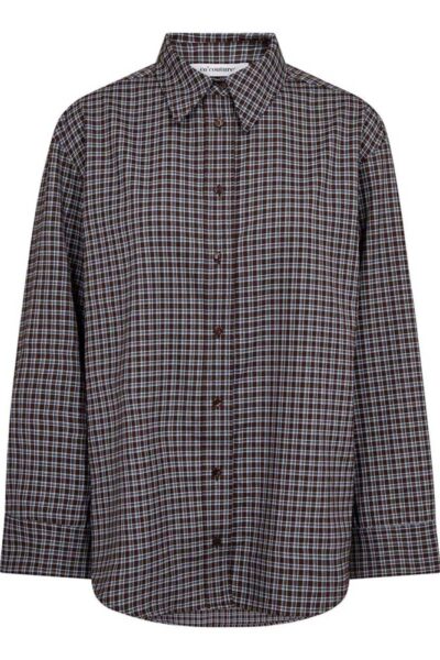 Odem check cuff shirt dark brown Co’Couture