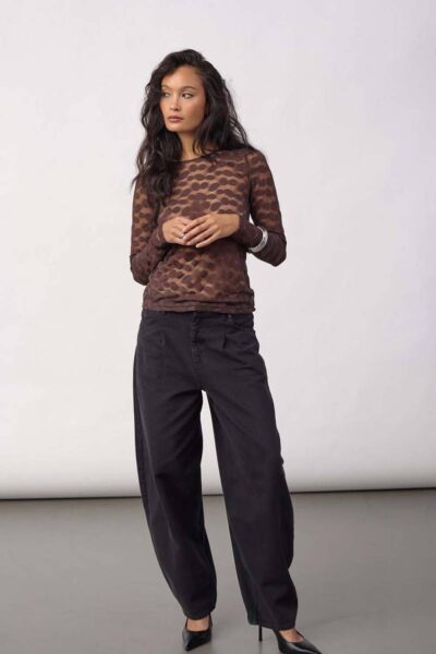Penola o-neck blouse brown Co’Couture