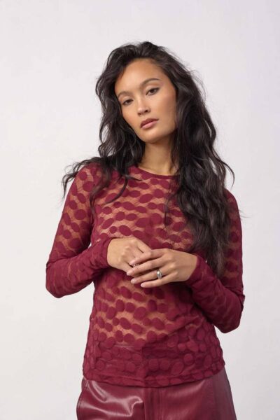 Penola o-neck blouse wine red Co’Couture