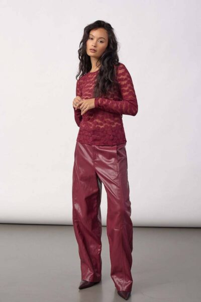 Penola o-neck blouse wine red Co’Couture