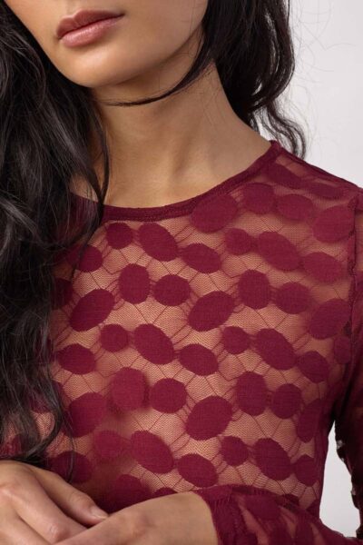 Penola o-neck blouse wine red Co’Couture