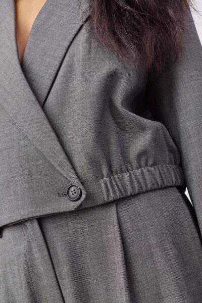 Jacky crop blazer mid grey Co’Couture