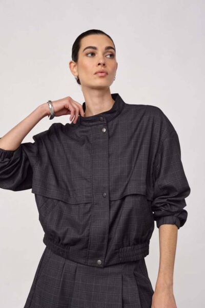 Elora check jacket dark grey Co’Couture
