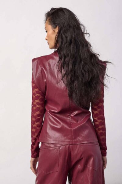 Gitt pleat top berry red Co’Couture