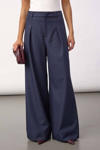 Luna pleat pant navy L34 Co’Couture