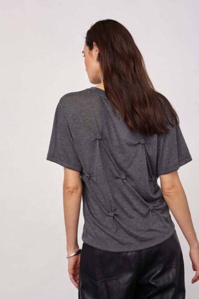 Tania knot tee mid grey Co’Couture