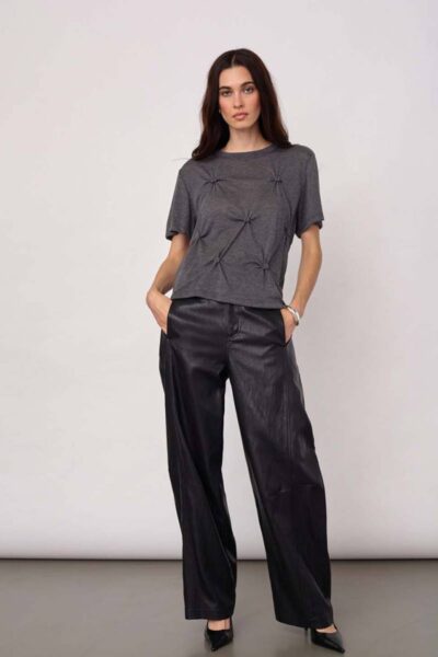 Tania knot tee mid grey Co’Couture