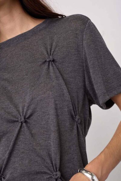Tania knot tee mid grey Co’Couture