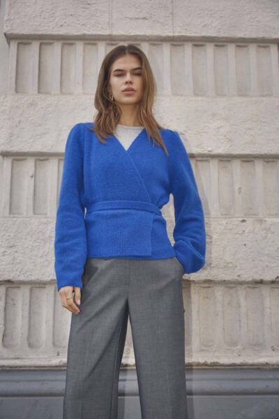 Roger wrap cardigan new blue Co’Couture