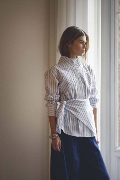 Somo stripe scarf white Co’Couture