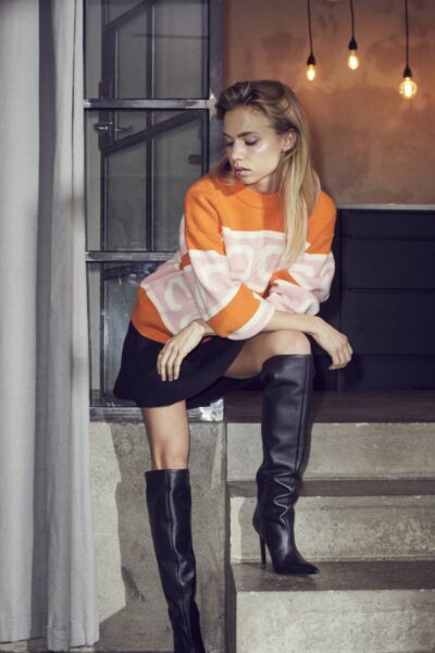 Row logo knit orange Co’Couture