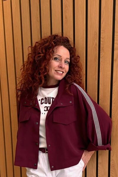 Amina box jacket burgundy Co’Couture