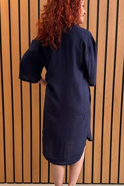 Caryn pleat tunic dress navy Co’Couture