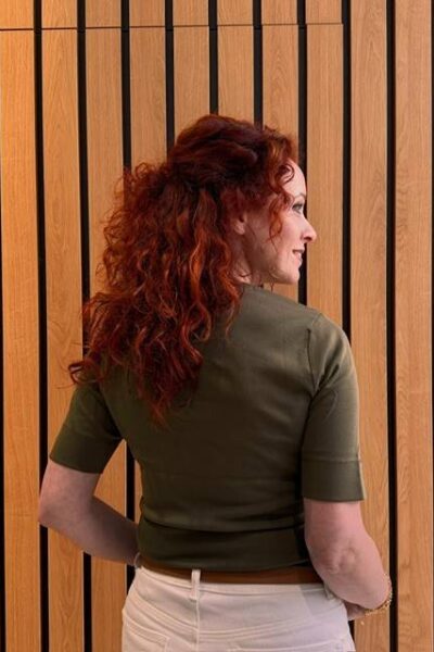 Granny embroidery ss tee military olive Co’Couture