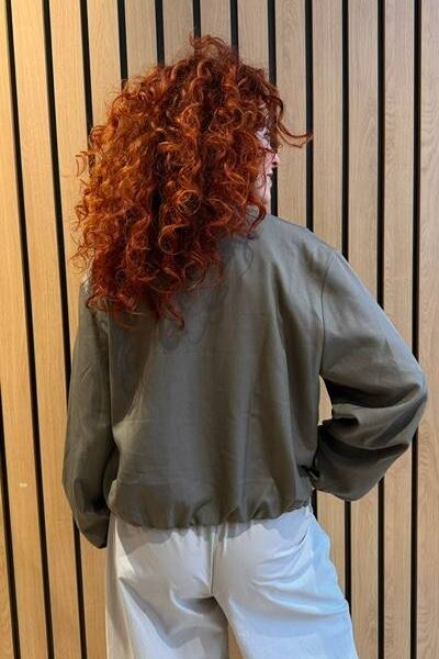 Luna balloon zip jacket walnut Co’Couture