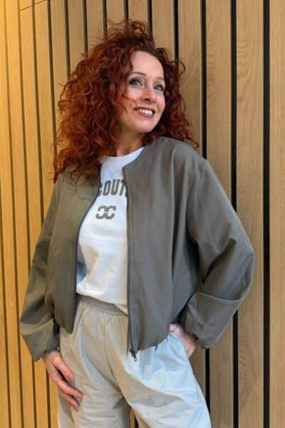 Luna balloon zip jacket walnut Co’Couture