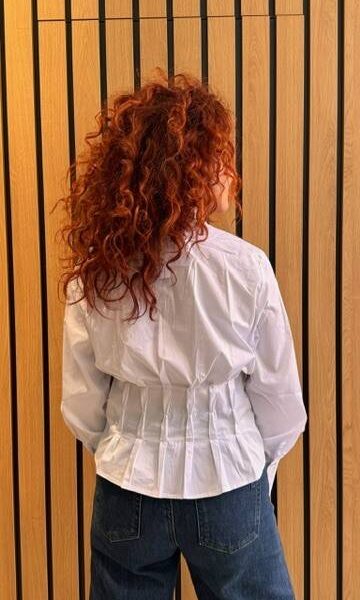 Poppy pleat waist shirt white Co’Couture