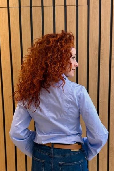 Sanna bell sleeve shirt pale blue Co’Couture