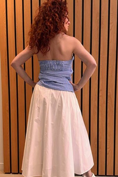 Tea stripe tube top blue Co’Couture