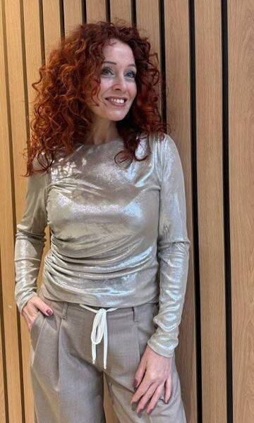 Margot drape blouse champagne Co’Couture