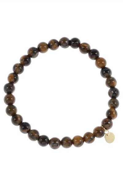 Armbandje gemstone balletjes bruin Ellen Beekmans